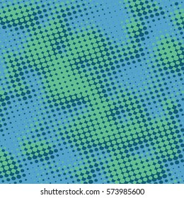 Abstract grunge background with splats and halftone effect.