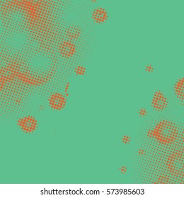 Abstract grunge background with splats and halftone effect.