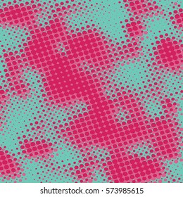 Abstract grunge background with splats and halftone effect.