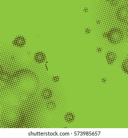 Abstract grunge background with splats and halftone effect.