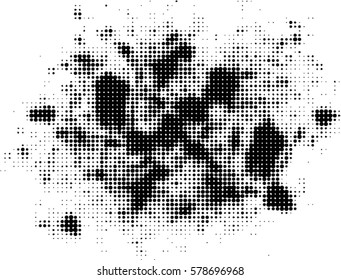 Abstract grunge background with splats and halftone effect
