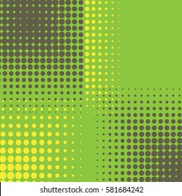 Abstract grunge background with splats and halftone effect.