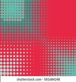 Abstract grunge background with splats and halftone effect.