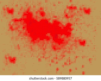 Abstract grunge background with splats and halftone effect