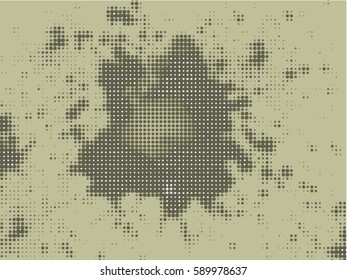 Abstract grunge background with splats and halftone effect