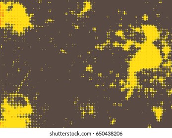 Abstract grunge background with splats and halftone effect 