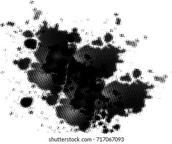 Abstract grunge background with splats and halftone effect
