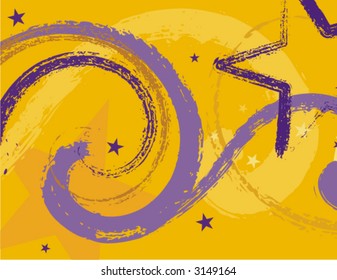Abstract grunge background with star and scroll elements. Check my portfolio for more backgrounds as well as thousands of other great vector items.