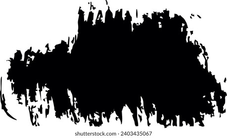 Resumen de fondo grueso para el texto. Atracciones de pincel vectorial negro. Una mancha de pintura con tinta sobre un fondo blanco. Para diseño de banner y postales.
