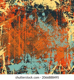 Abstract Grunge Background Texture Colorful Splatter Scratch Rough Dirty Style
