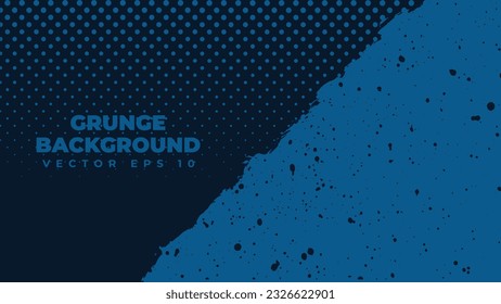 Abstract grunge background vector with paint brush effect, blue banner with copy space area