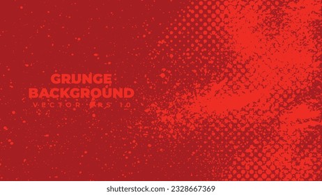 Abstracto del vector de fondo grunge con efecto de pincel de pintura, banner rojo sucio con área de copia