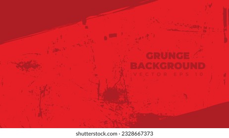 Abstract grunge background vector with paint brush effect, dirty red banner with copy space area