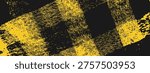 Abstract grunge background with yellow and black checkered texture. Horizontal format, retro style. Suitable for banner design, rock or punk style posters, covers, and web graphics.