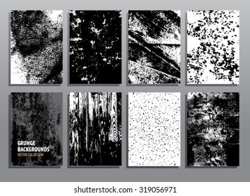 Abstract grunge backgrounds. Vector illustration set.