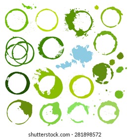 Abstract grunge background,vector illustration for round stains green.