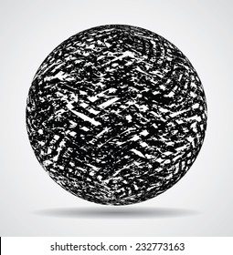 Abstract Grunge Balls with Distressed Texture. Decorative Spheres .