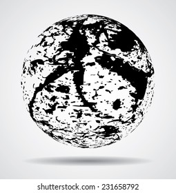 Abstract Grunge Balls isolated on White Background. 