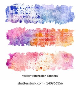Abstract grunge banners. Urban style. Watercolor spots.