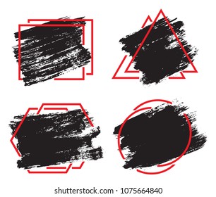 Abstract grunge banners.Distressed shape for your design.Vector.