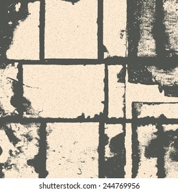 Abstract grunge bitmap background. Monochrome composition of irregular geometric elements. Created using handmade camera-less photograph.