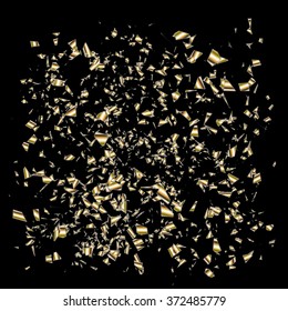 Abstract grunge black background with a gold 