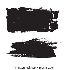 Abstract grunge black brush stroke banner.