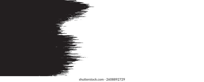 Abstract Grunge Black Brush Stroke Vector Background, Hand-Drawn Ink Texture, Digital Art Asset for Design Projects.