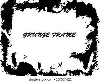 Abstract grunge black frame. vector template