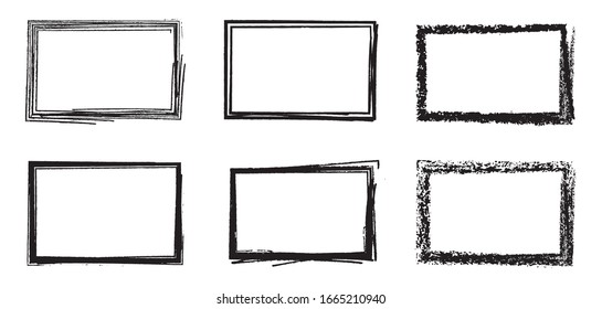 Abstract grunge black frames set