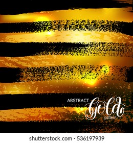 abstract grunge black and gold pattern, template for brochures, flyers, poster, banner and other, handmade modern vector illustration background