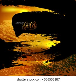 abstract grunge black and gold pattern, template for brochures, flyers, poster, banner and other, handmade modern vector illustration background