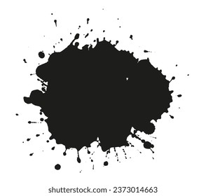 Abstract Grunge Black Paint Splash Banner.