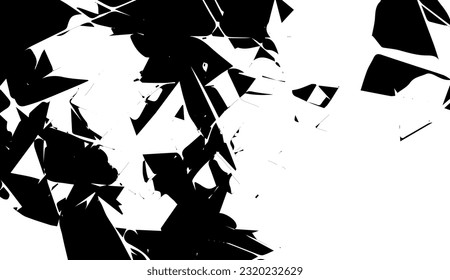 Abstract grunge black texture, chaotic shape. Vector background