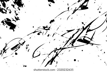 Abstract grunge black texture, chaotic shape. Vector background