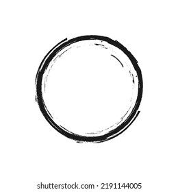 abstract grunge black and white round frame