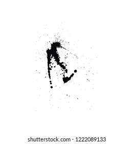 Abstract grunge blobs background. Black on white. Vector illustration.