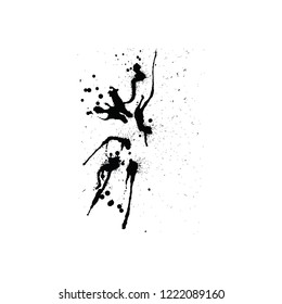 Abstract grunge blobs background. Black on white. Vector illustration.