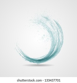 Abstract grunge blue banner. Vector wave