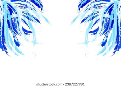 Abstract Grunge and Blue Colored Background Brush Stroke Illustration