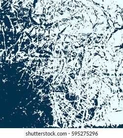Abstract grunge blue texture background. Vector illustration. Creative decoration template for booklet, banner or brochure. Old style textured pattern.