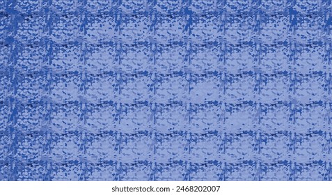 Abstract grunge blue texture on white background. Rough noise design. Medium broken mosaic patterns are chaotically placed. with noise and blur effect