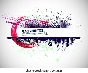 abstract grunge border design element - vector