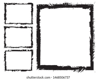 Abstract grunge border frames set