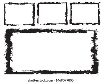 Abstract grunge border frames set