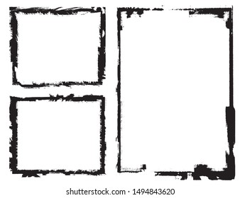 Abstract grunge border frames set