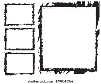 Abstract grunge border frames set