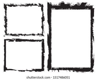 Abstract grunge border frames set