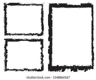 Abstract grunge border frames set