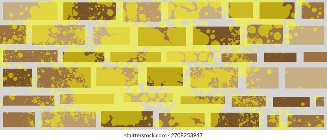  Abstract grunge brick wall background with splashes. Space for graffiti or writing.
